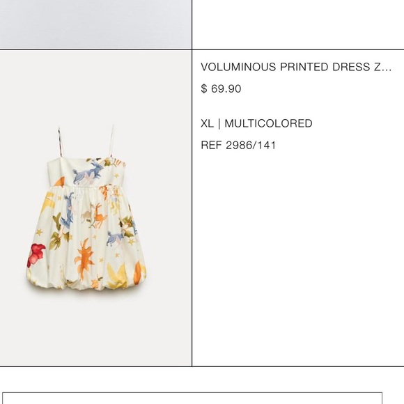 NWT Zara Voluminous Printed Dress Size XL - Picture 2 of 6